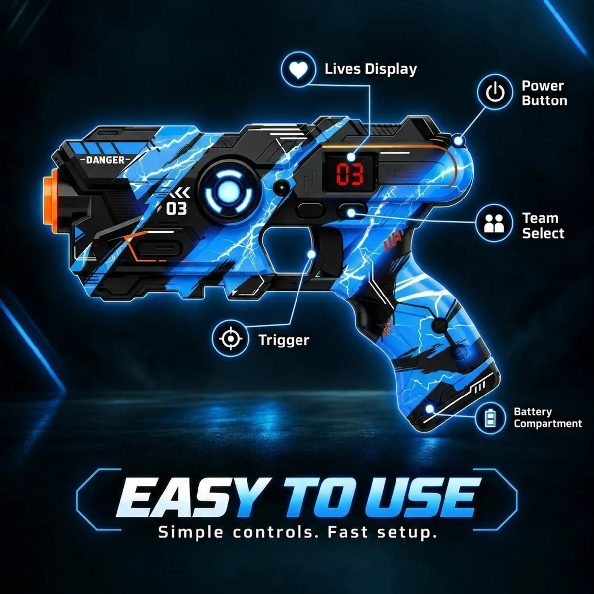 LaserClash™ Home Arena Laser Tag Set